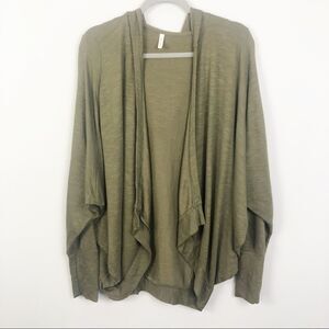 LANSTON | Dark Green Slouchy Open Front Hooded Cardigan Women’s Size Medium